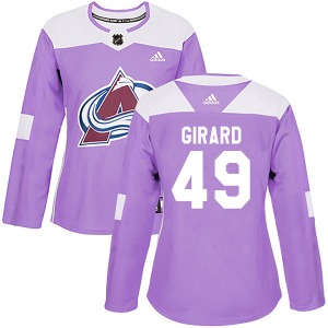 Authentic Adidas Women's Samuel Girard Purple Fights Cancer Practice Jersey - NHL Colorado Avalanche