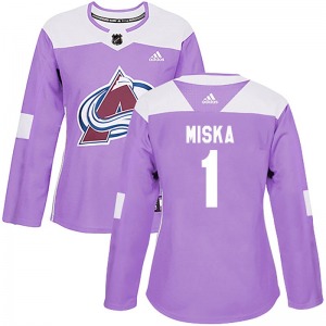 Authentic Adidas Women's Hunter Miska Purple Fights Cancer Practice Jersey - NHL Colorado Avalanche