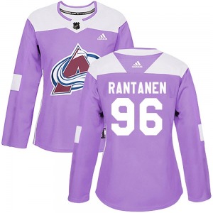 Authentic Adidas Women's Mikko Rantanen Purple Fights Cancer Practice Jersey - NHL Colorado Avalanche
