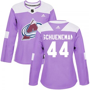 Authentic Adidas Women's Corey Schueneman Purple Fights Cancer Practice Jersey - NHL Colorado Avalanche