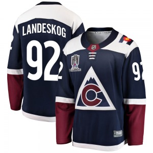 Breakaway Fanatics Branded Youth Gabriel Landeskog Navy Alternate 2022 Stanley Cup Champions Jersey - NHL Colorado Avalanche