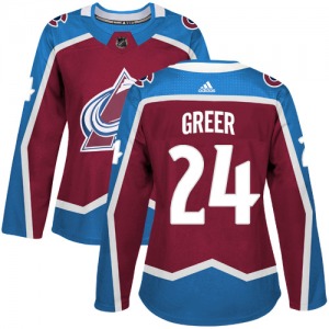 Authentic Adidas Women's A.J. Greer Red Burgundy Home Jersey - NHL Colorado Avalanche