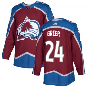 Authentic Adidas Youth A.J. Greer Red Burgundy Home Jersey - NHL Colorado Avalanche