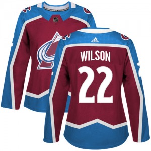 Authentic Adidas Women's Colin Wilson Red Burgundy Home Jersey - NHL Colorado Avalanche