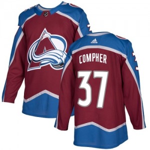 Authentic Adidas Youth J.t. Compher Red J.T. Compher Burgundy Home Jersey - NHL Colorado Avalanche