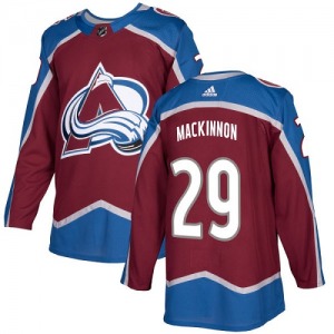 Authentic Adidas Youth Nathan MacKinnon Red Burgundy Home Jersey - NHL Colorado Avalanche
