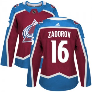 Authentic Adidas Women's Nikita Zadorov Red Burgundy Home Jersey - NHL Colorado Avalanche