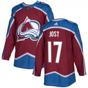 Authentic Adidas Youth Tyson Jost Red Burgundy Home Jersey - NHL Colorado Avalanche