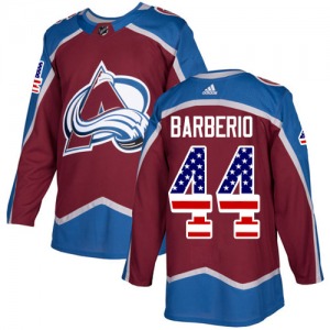 Authentic Adidas Youth Mark Barberio Red Burgundy USA Flag Fashion Jersey - NHL Colorado Avalanche