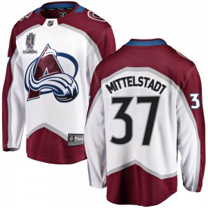 Breakaway Fanatics Branded Adult Casey Mittelstadt White Away 2022 Stanley Cup Champions Jersey - NHL Colorado Avalanche