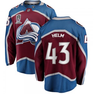 Breakaway Fanatics Branded Youth Darren Helm Maroon Home 2022 Stanley Cup Champions Jersey - NHL Colorado Avalanche