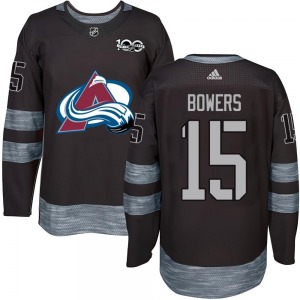 Authentic Adult Shane Bowers Black 1917-2017 100th Anniversary Jersey - NHL Colorado Avalanche