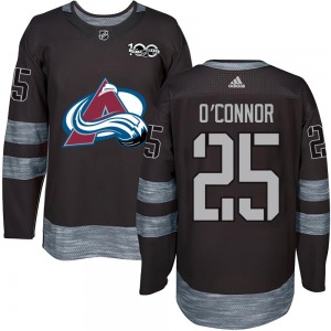 Authentic Adult Logan O'Connor Black 1917-2017 100th Anniversary Jersey - NHL Colorado Avalanche