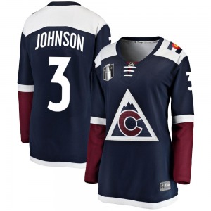 Breakaway Fanatics Branded Women's Jack Johnson Navy Alternate 2022 Stanley Cup Final Patch Jersey - NHL Colorado Avalanche