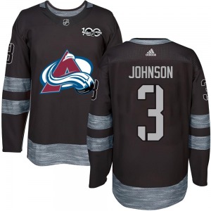 Authentic Youth Jack Johnson Black 1917-2017 100th Anniversary Jersey - NHL Colorado Avalanche