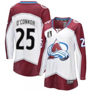 Breakaway Fanatics Branded Women's Logan O'Connor White Away 2022 Stanley Cup Final Patch Jersey - NHL Colorado Avalanche