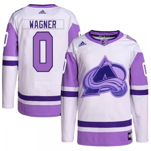 Authentic Adidas Youth Ryan Wagner White/Purple Hockey Fights Cancer Primegreen Jersey - NHL Colorado Avalanche