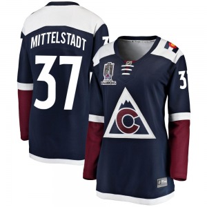 Breakaway Fanatics Branded Women's Casey Mittelstadt Navy Alternate 2022 Stanley Cup Champions Jersey - NHL Colorado Avalanche