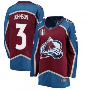 Breakaway Fanatics Branded Women's Jack Johnson Maroon Home 2022 Stanley Cup Final Patch Jersey - NHL Colorado Avalanche