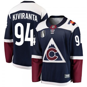 Breakaway Fanatics Branded Youth Joel Kiviranta Navy Alternate 2022 Stanley Cup Final Patch Jersey - NHL Colorado Avalanche