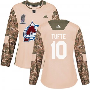 Authentic Adidas Women's Riley Tufte Camo Veterans Day Practice 2022 Stanley Cup Champions Jersey - NHL Colorado Avalanche