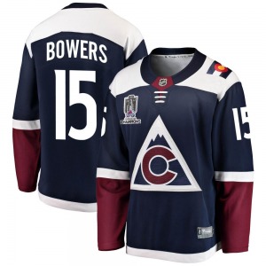 Breakaway Fanatics Branded Youth Shane Bowers Navy Alternate 2022 Stanley Cup Champions Jersey - NHL Colorado Avalanche