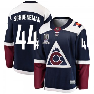 Breakaway Fanatics Branded Youth Corey Schueneman Navy Alternate 2022 Stanley Cup Champions Jersey - NHL Colorado Avalanche