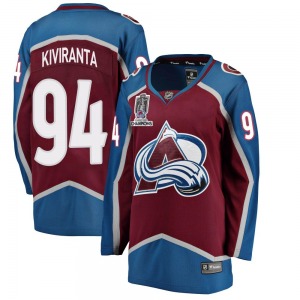 Breakaway Fanatics Branded Women's Joel Kiviranta Maroon Home 2022 Stanley Cup Champions Jersey - NHL Colorado Avalanche