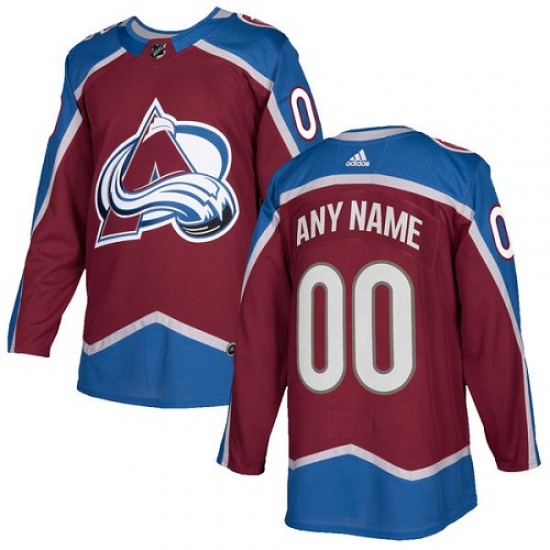 Authentic Adidas Youth Custom Red Burgundy Home Jersey NHL Colorado